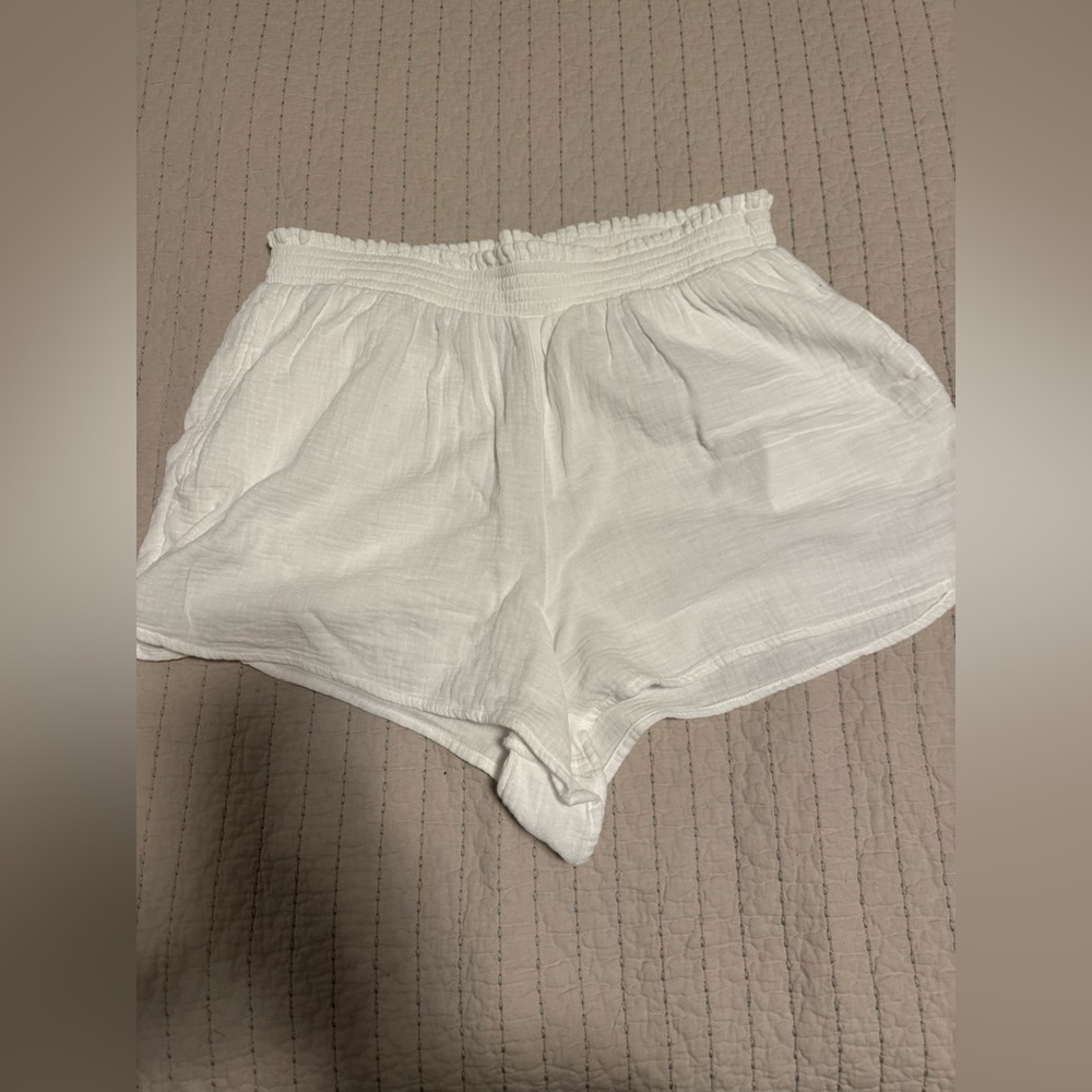 Aerie White Textured Shorts